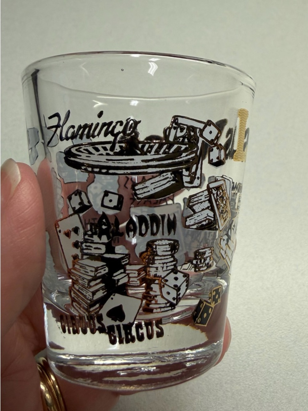 Las Vegas Gold & Black Casino Shot Glass - Picture 5 of 7